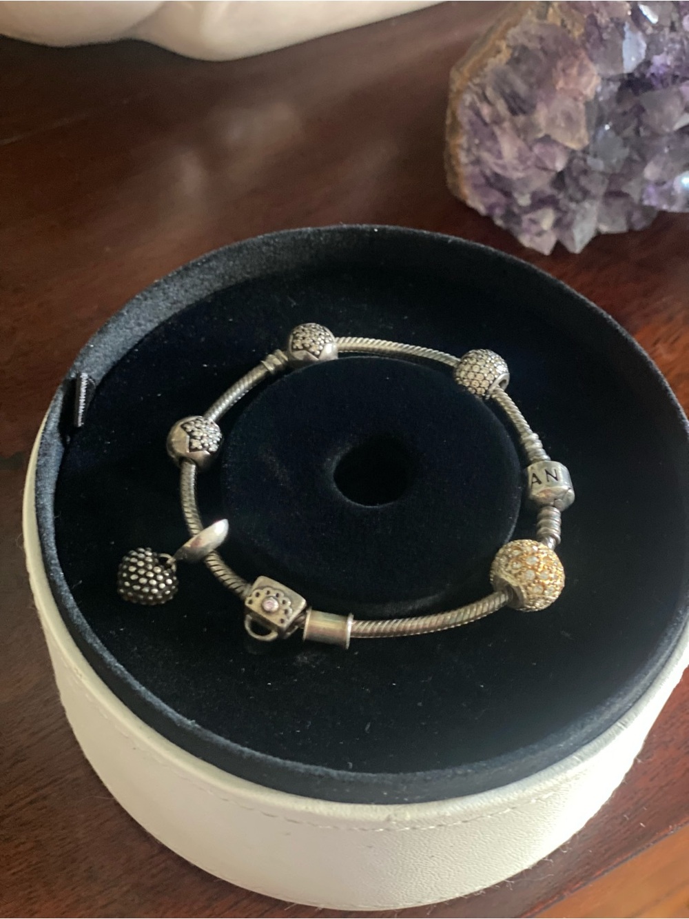 Silver Charm Bracelet with Silver Accent Charms - Women Jewelry